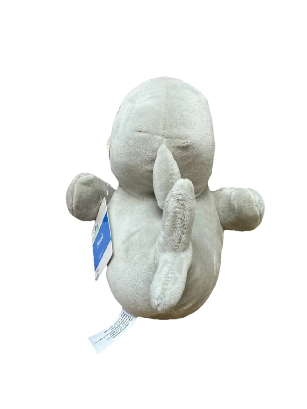 Plush Duck in Shark Costume - Gray and Yellow Small Pet Toy 7”